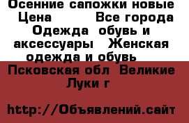 Осенние сапожки новые › Цена ­ 600 - Все города Одежда, обувь и аксессуары » Женская одежда и обувь   . Псковская обл.,Великие Луки г.